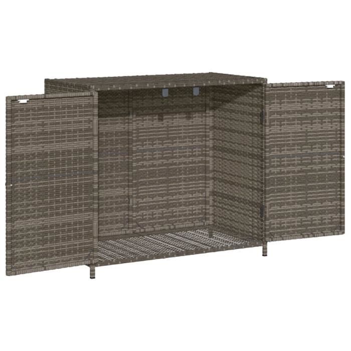 Armoire de rangement - CUQUE - A365545 - Résine tressée - 83x45x76 cm - Gris - Extérieur