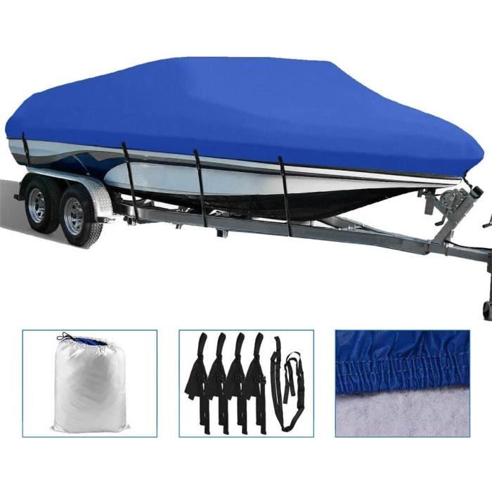 Housse Bateau T-Top 17-19ft Gris - Tissu Oxford 210D Imperméable UV - Protection Complète