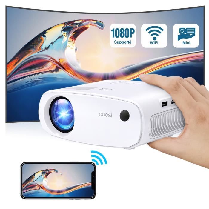 Videoprojecteur WiFi, Mini Projecteur Portable Full HD Supporte 1080P