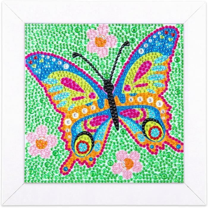 Kit Diamant Painting Enfant – 2 Tableaux Avec Cadres – 5D DIY – Loisir Créatif Débutant (22x17 Cm)