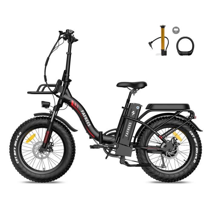Vélo électrique pliant FAFREES F20 Max Batterie Samsung 48V 22,5 Ah - Autonomie 160 km - 500 W - 20*4.0 pouces - Noir