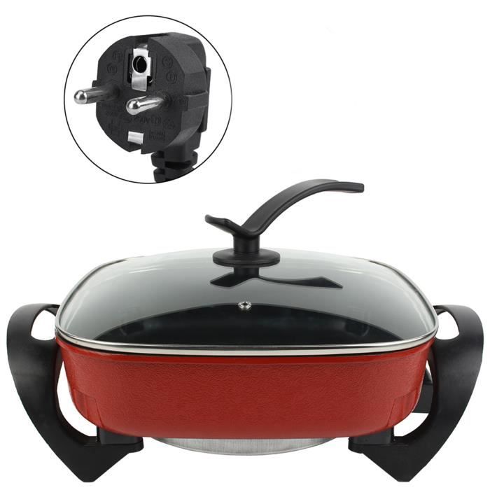 Poêle électrique Multifonction 6L - 1360W - Double Cuisson Yin Yang - Revêtement Antiadhésif - Idéal Famille Ou Restaurant