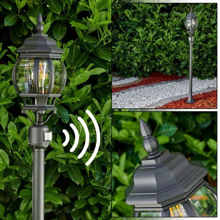 Lampe dextérieur - HOFSTEIN - Meyen - Détecteur de mouvement - Aluminium noir - Style vintage Lampe dextérieur - HOFSTEIN - Meyen - Détecteur de mouvement - Aluminium noir - Style vintage