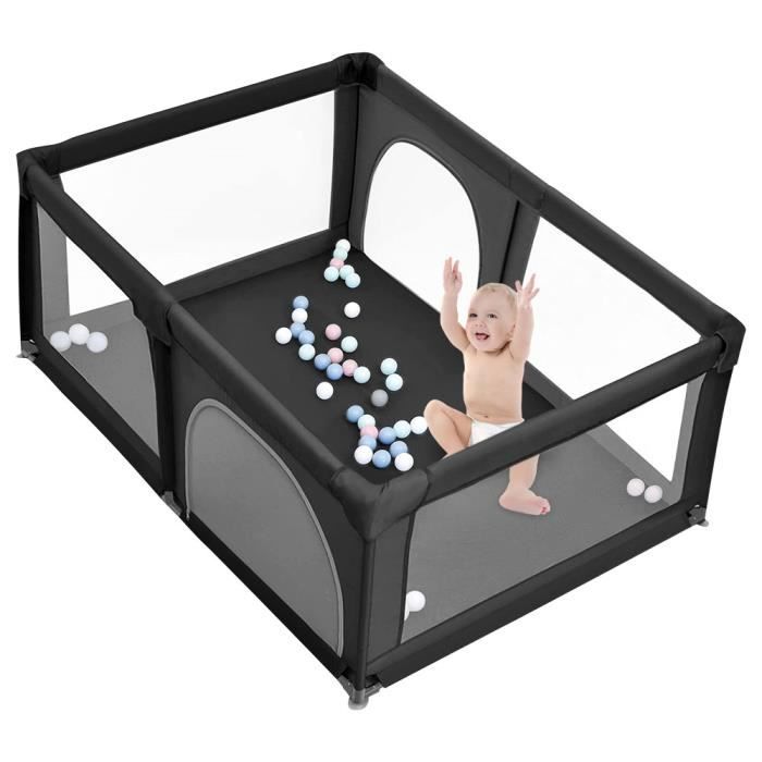 Meilleurs prix pour Parc pour bébé - HOMEWELL - YIPEEMA - Noir - 180 x 120 x 66 cm - 50 balles