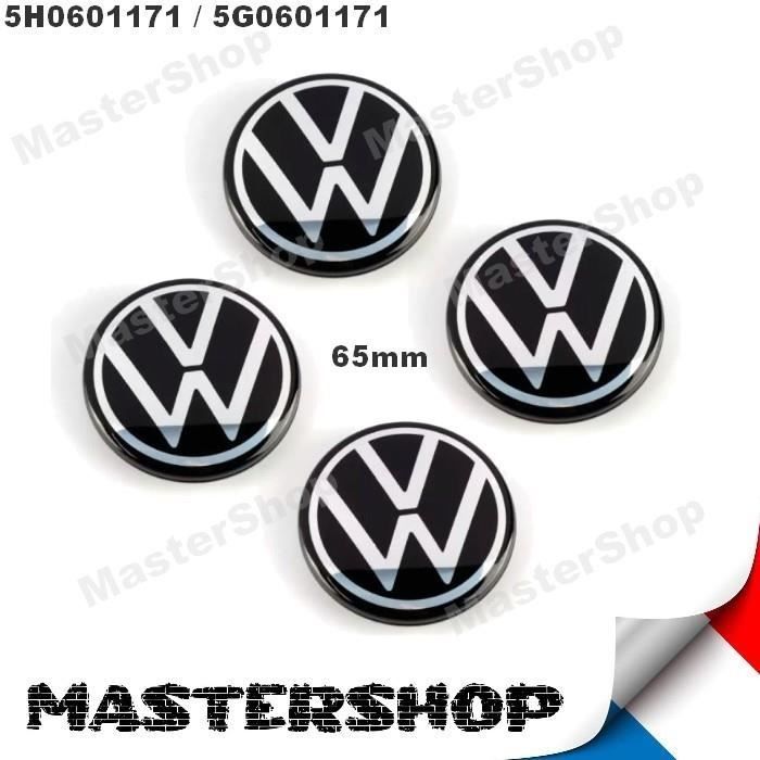 4X CENTRES DE ROUE VW caches moyeu jante alu 65mm emblème VOLKSWAGEN - 5H0601171 - 5G0601171