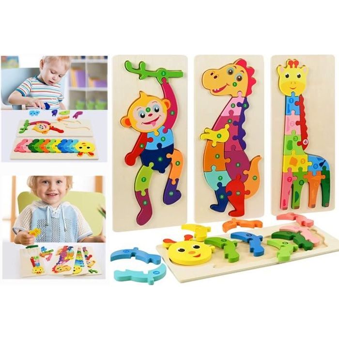 Puzzle Enfant, 50 Pièces Puzzle Animaux Enfant, Jouet éducatif