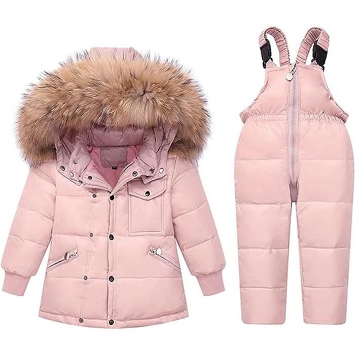 Enfant Combinaison de Neige Hiver Garçons Filles 2 Pièce Ensemble Ski Veste  de Duvet à Capuche + Pantalon Salopette,Rose,90cm Rose - Cdiscount  Prêt-à-Porter