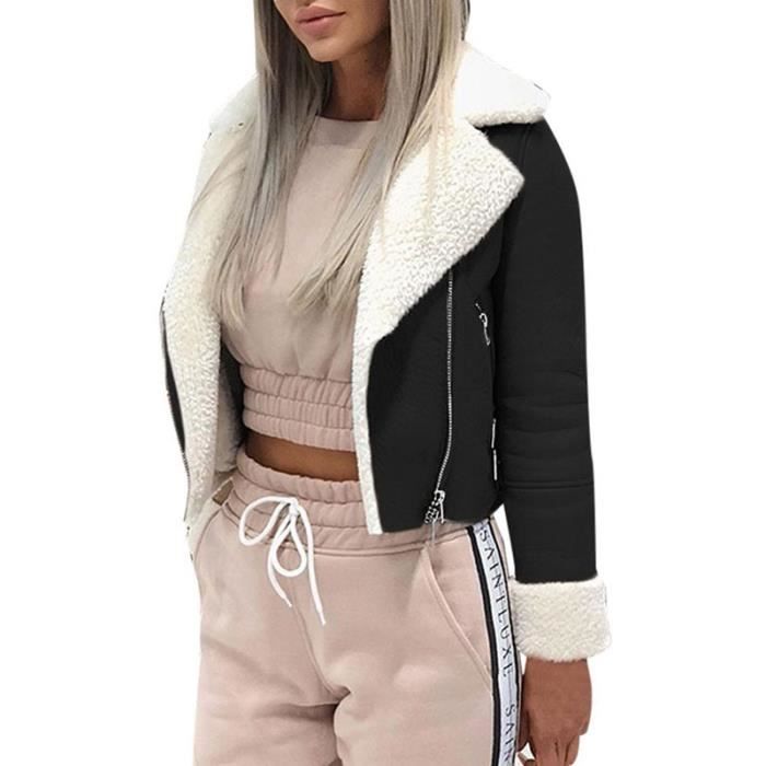 Manteau Femme Oversize Col Montant - 75% Coton 25% Polyester - Fermeture éclair Et Cordon - Taille Unique (convient S à XXL)