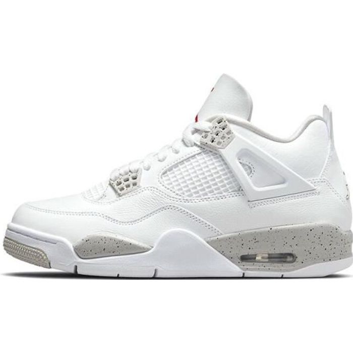 Airs Jordans 4 Retro White Oreo Chaussures de Basket Pas Cher AJ4 pour Homme  Femme Sneakers Blanche Blanc - Cdiscount Chaussures