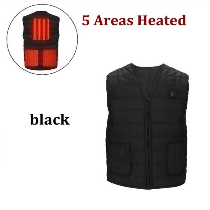 Gilet Chauffant Électrique USB, Taille Réglable Lavable, pour L'hiver