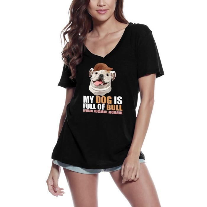T-shirt Femme « Paws Off The Counter » – Message Chat Humour – Col En V, Coupe Classique, Manches Courtes