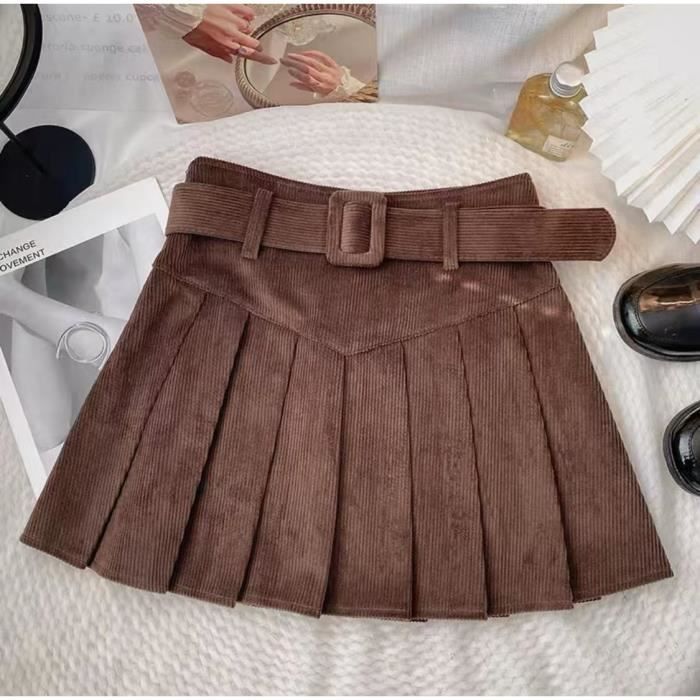Jupe En Cuir Marron Alice & Olivia Taille 2 - Neuve Avec étiquette, Style Plissé Inversé