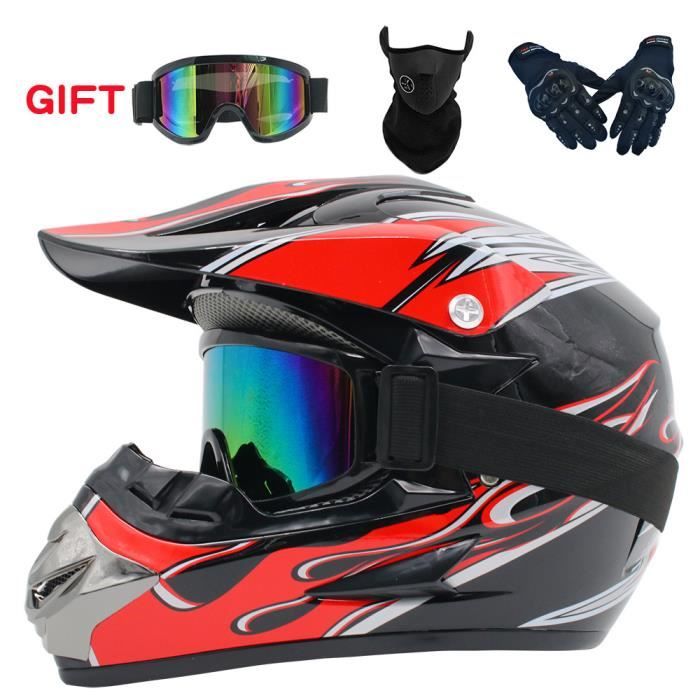 Casque De Motocross Enfant TOPLOOS – Léger, Sûr, Avec Visière Et Gants Offerts, Pour 3-10 Ans