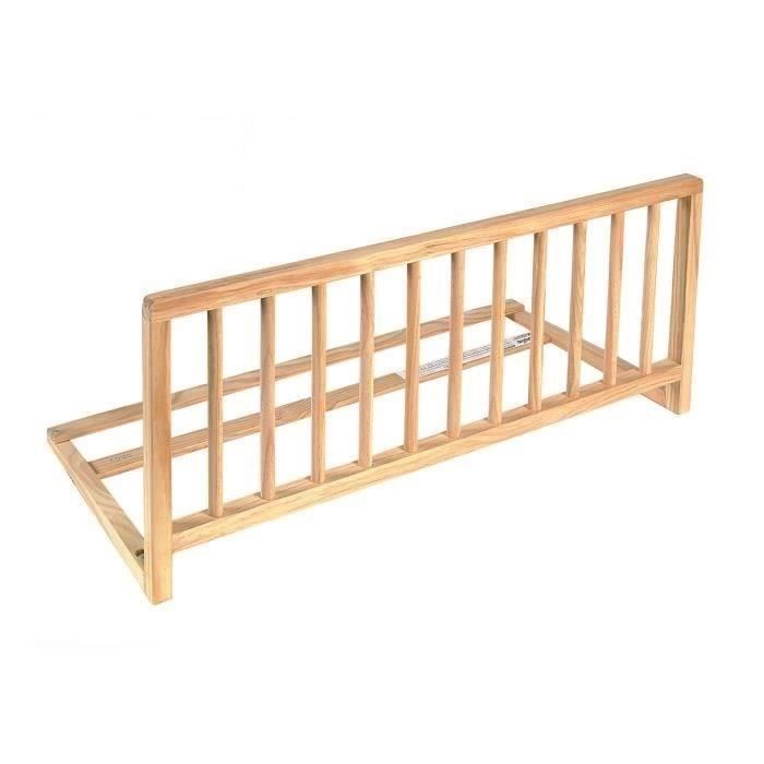 Barrière de Lit Nidalys Bois Naturel 120 CM Norme BS - Sécurité pour Bébé