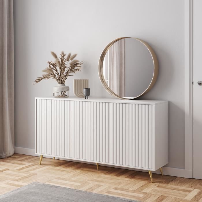 Commode trois portes - SELSEY - Bello - Blanc - Industriel - Loft
