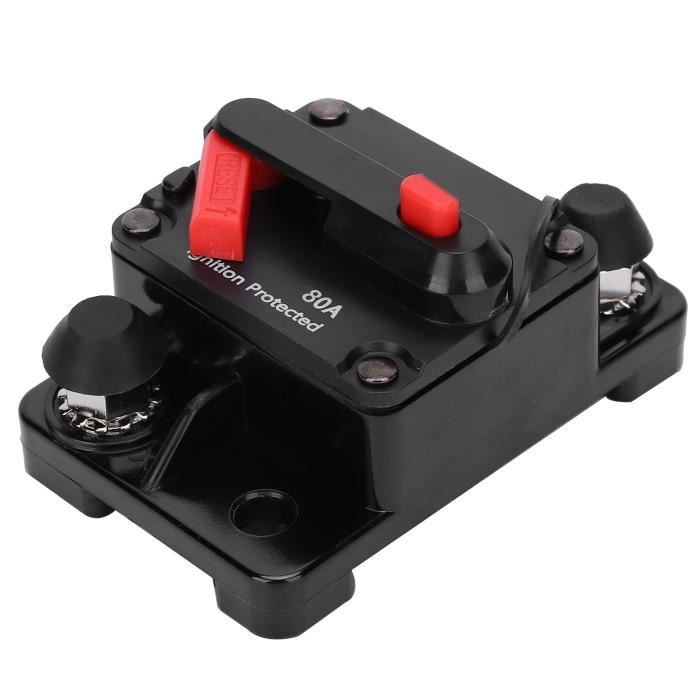 EBTOOLS Disjoncteur Automatique Marine 12V/24V 30A – Réarmement Auto Avec Couvercle Métal, Protection Fiable