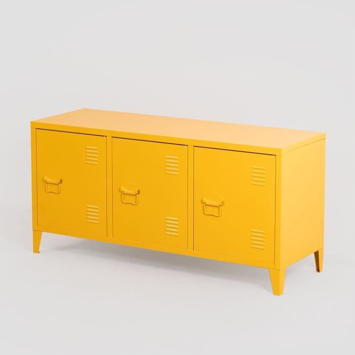 SKLUM Armoire à Casiers 2 Portes Métalliques Pohpli Jaune Curry