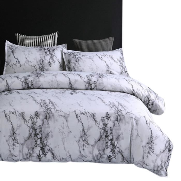 Marbre Imprime Literie Ensemble Housse De Couette Taie D Oreiller Taille Simple Double Plein Reine Roi Literie Douillettes Linge De Achat Vente Housse De Couette Seule Cdiscount