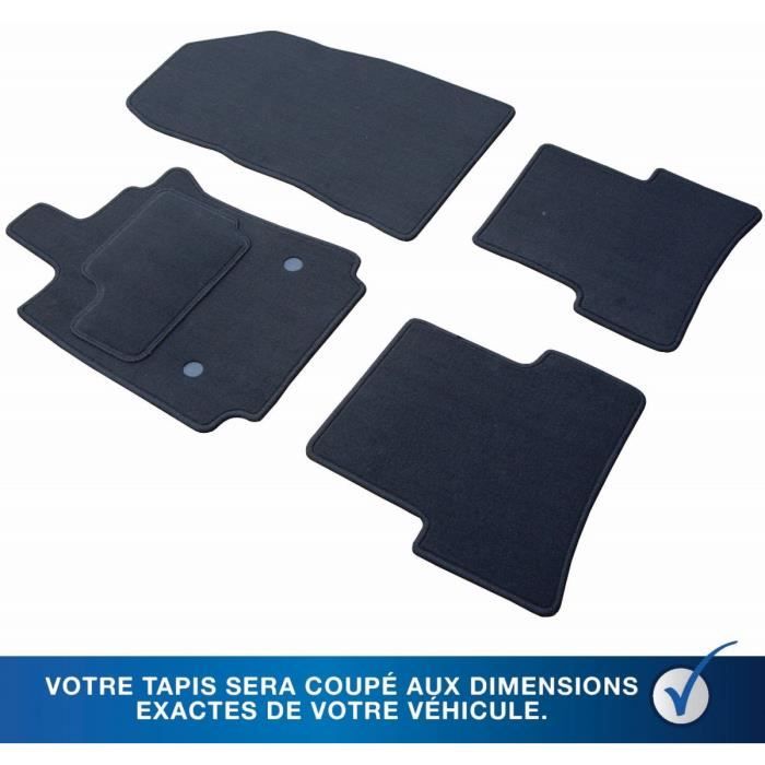 Tapis de sol caoutchouc sur mesure pour Peugeot Expert 2 II 2006-2016 Noir 3 pcs 