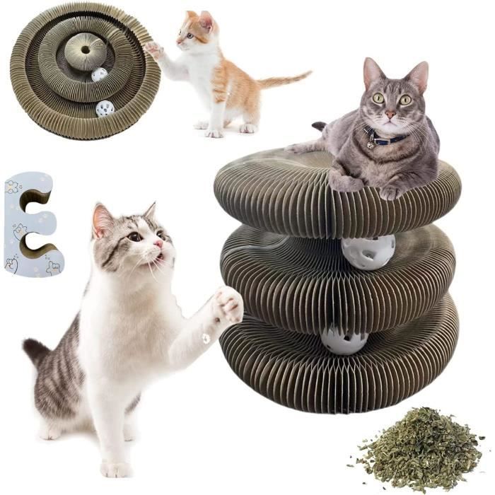 Magic Organ Griffoir Pour Chat Avec 3 Balles, Jouet Pliable Et