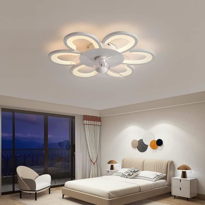 Ventilateur Plafonnier Avec Lumière LED Réglable - Télécommande, 3 Vitesses, 36W - Design Moderne Et Silencieux - Pour Salon, Chambre