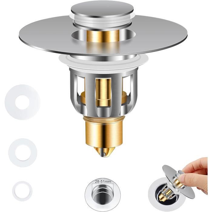 2 Pièces Bouchon Baignoire Universel, 28-32Mm Onde Lavabo