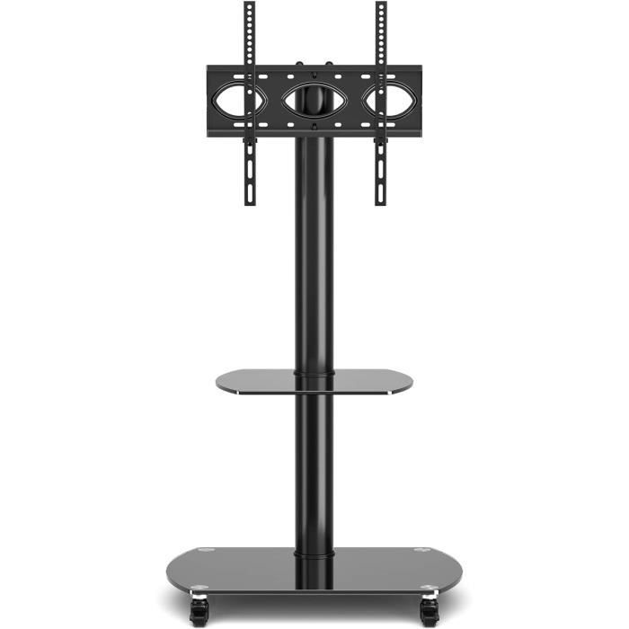 Support TV Mobile Sur Roulettes Réglable - Pour écrans 32 à 65 Pouces, Max 35 Kg, VESA 400x400