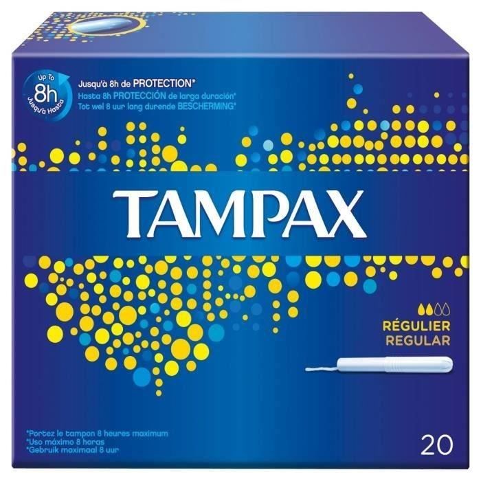 Tampax Regular Lot de 20 tampons avec applicateur en carton 