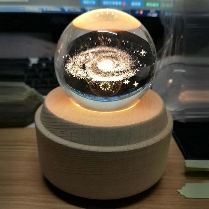 Lampe De Musique Avec Boule De Cristal De La Voie Lactée Veilleuse Lampe De Chevet Cadeau Danniversaire Créatif