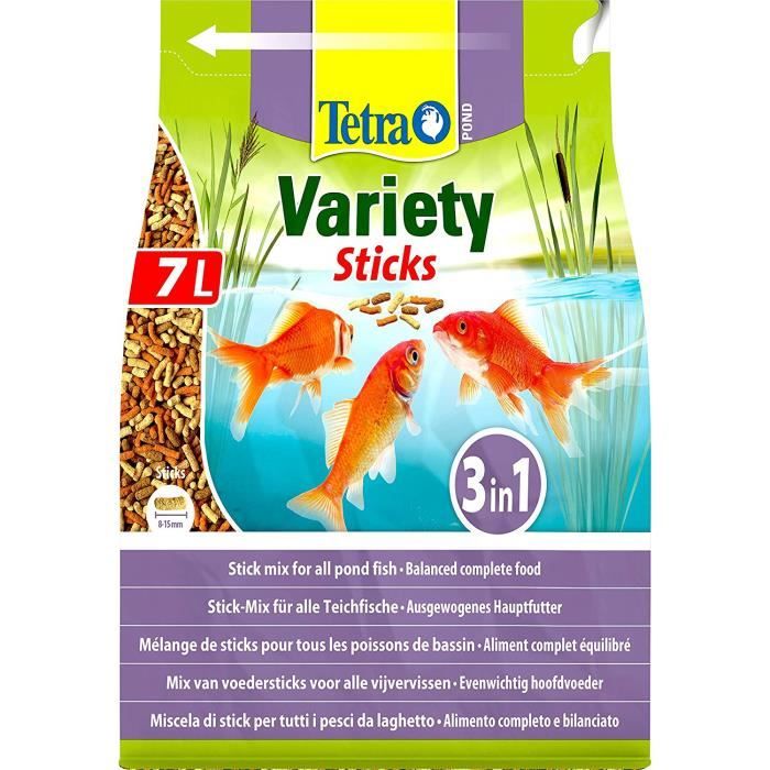 Tetra Bâtonnets variés pour Poissons Pond mélange pour Tous Poissons de Bassin 7 litres - T454