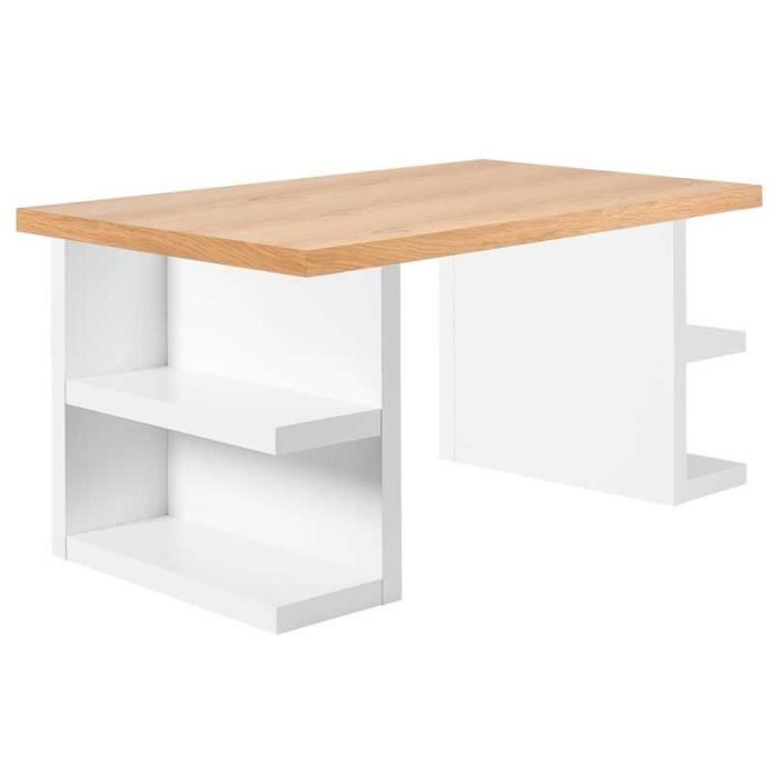 Bureau Blanc Chene Clair Avec Rangements 160 Cm Kontor L 160 X L 90 X H 75 Achat Vente Bureau Bureau Blanc Chene Clair Avec Soldes Sur Cdiscount Des Le 20 Janvier Cdiscount