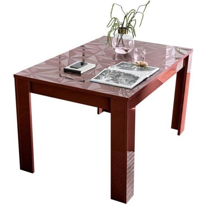 Table Salle à Manger Rouge Brillante