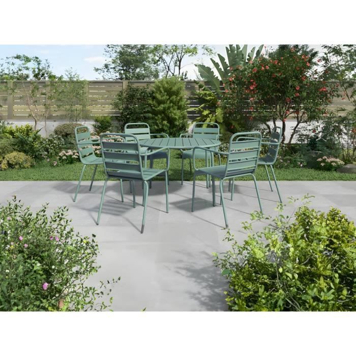 ensemble table et chaise de jardin en métal - mirmande de mylia