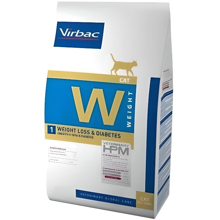 virbac veterinary hpm diet chat weight 1 loss (surpoids >30%) & diabète croquettes 1,5kg