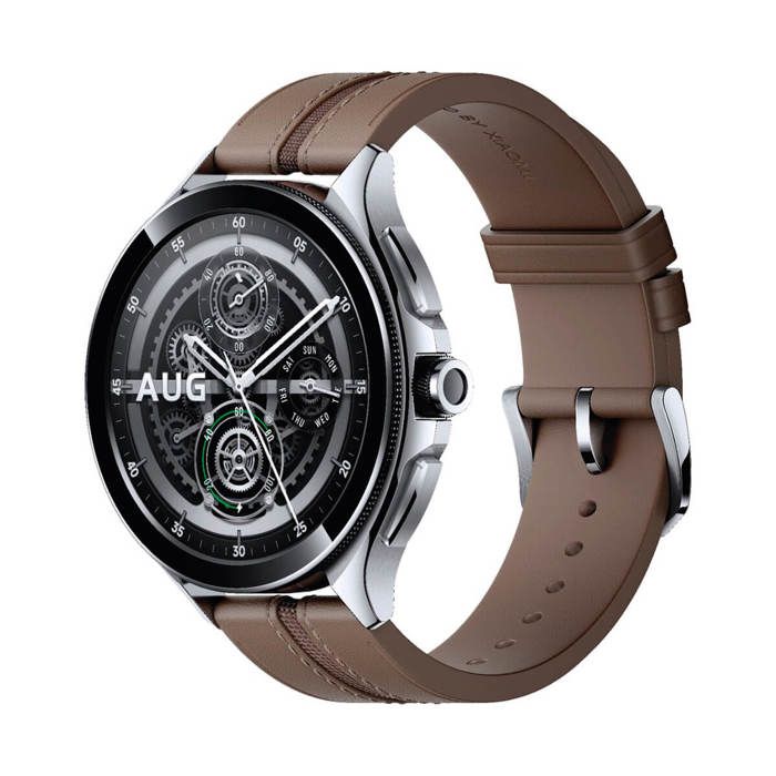 Xiaomi Watch 2 Pro LTE Acier Argent avec Bracelet en Cuir Marron