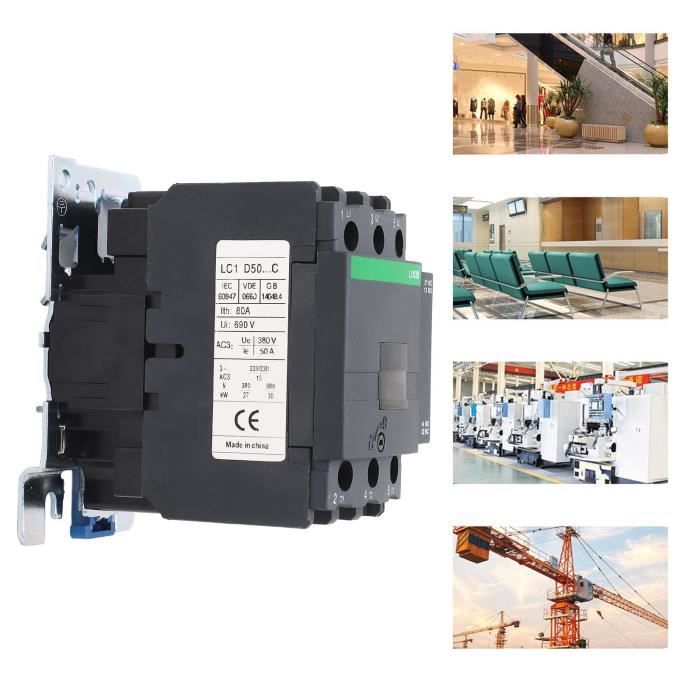 YOSOO Contacteur AC Contacteur 50A 380V AC, coque PC, Contacts en ...