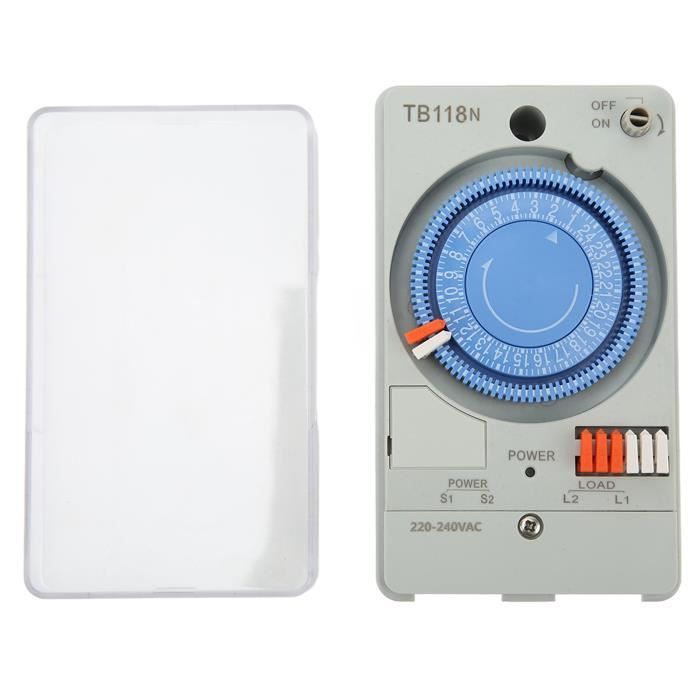 Minuteur Mécanique Analogique 24h - 110V/220V - Pour Lampes, Chauffage, Appareils