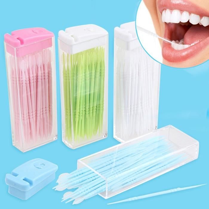 FIL DENTAIRE - CURE-DENT,--Cure dents en plastique jetables, 50 pièces-lot,  Portable, nettoyage des dents, soie dentaire, voyage, de - Cdiscount Au  quotidien