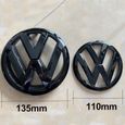 2pcs Insigne logo emblème avant 135mm + arrière 110mm Noir brillant pour Volkswagen VW golf 6 VI MK6-1