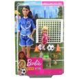 Barbie Métiers -Coffret poupée Coach de Football brune avec figurine d'enfant et accessoires-1