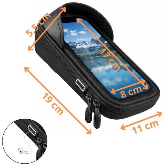 Vitalismo Support Téléphone Vélo Étanché Rotation 360° Housse De Pluie – Sacoche Guidon Compatible IPhone Samsung Jusqu'à 7 Pouces Trottinette électrique Vitalismo Support Téléphone Vélo Étanché Rotation 360° Housse De Pluie – Sacoche Guidon Compatible IPhone Samsung Jusqu'à 7 Pouces Trottinette électrique