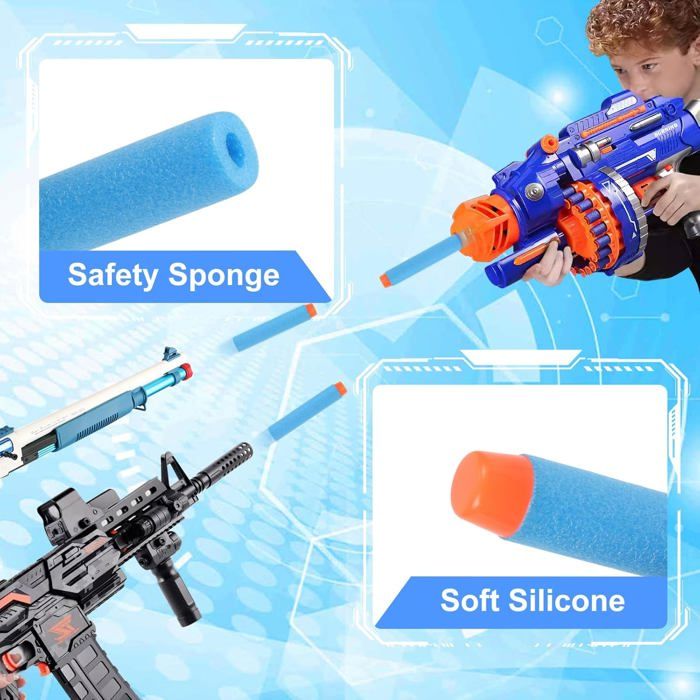 Lot De 20 Fléchettes En Mousse SOFT Pour Pistolet Nerf Ou Blaster - Couleur Bleue - Réf 2281 - Neuf