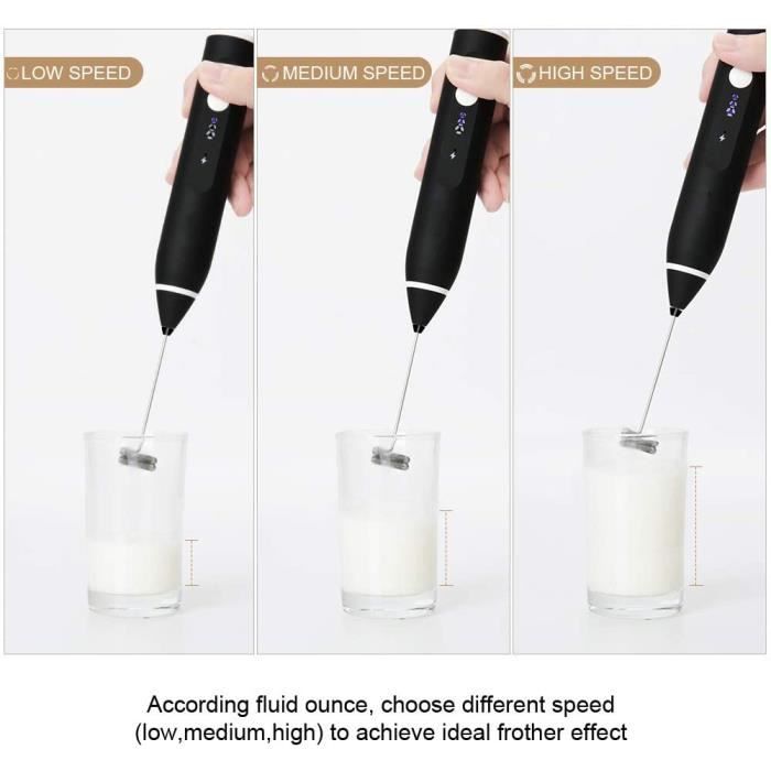 Acheter Mousseur à lait électrique portatif puissant, chargement USB,  vitesses réglables, fouet à œufs électrique, fourniture domestique