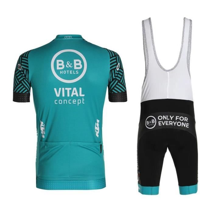 Maillot Cuissard Vélo Tenue Cyclisme Femme Été - Maillot Manches Courtes Cuissard Bretelles Gel 19D - Respirant Vêtement Cycling Gel 19D