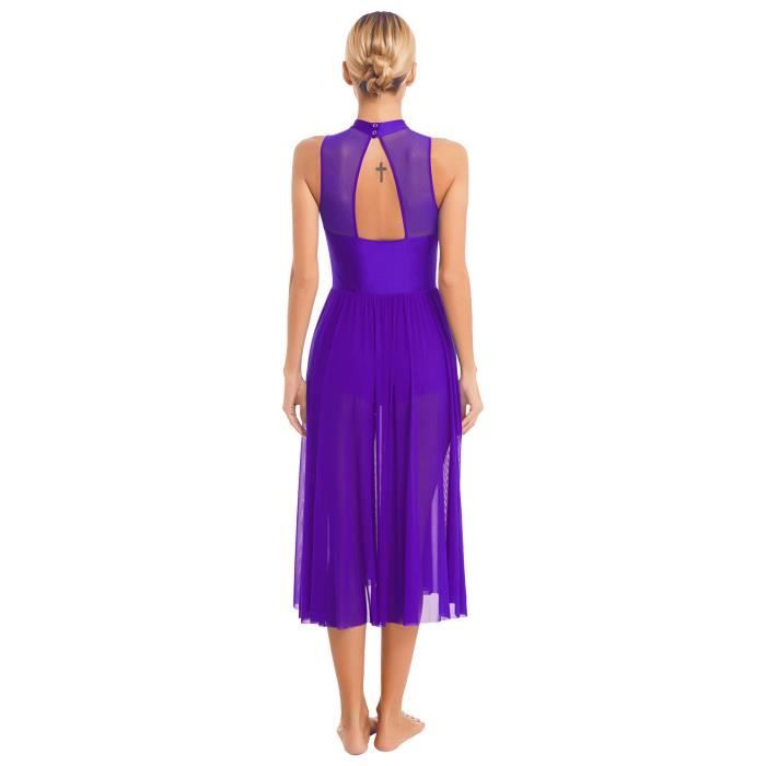 IEFIEL Robe Patinage Artistique Competition Femme Strass Brillant Justaucorps Danse Classique Latine Ballet Costume Spectacle S XXL Cdiscount Sport