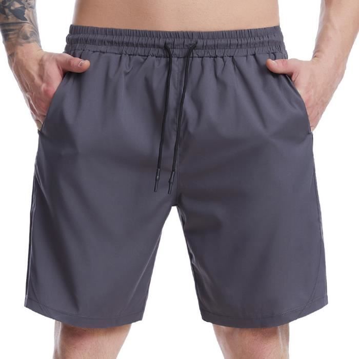 Lot de Shorts Homme Jogging Coton avec Poches Zippées et Cordon de Serrage  Gris - Cdiscount Prêt-à-Porter