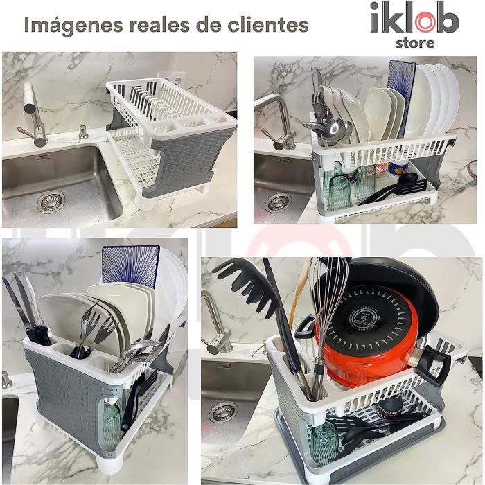 Iklob Store - égouttoir à vaisselle double hauteur avec bac à goutte109 Iklob Store - égouttoir à vaisselle double hauteur avec bac à goutte109