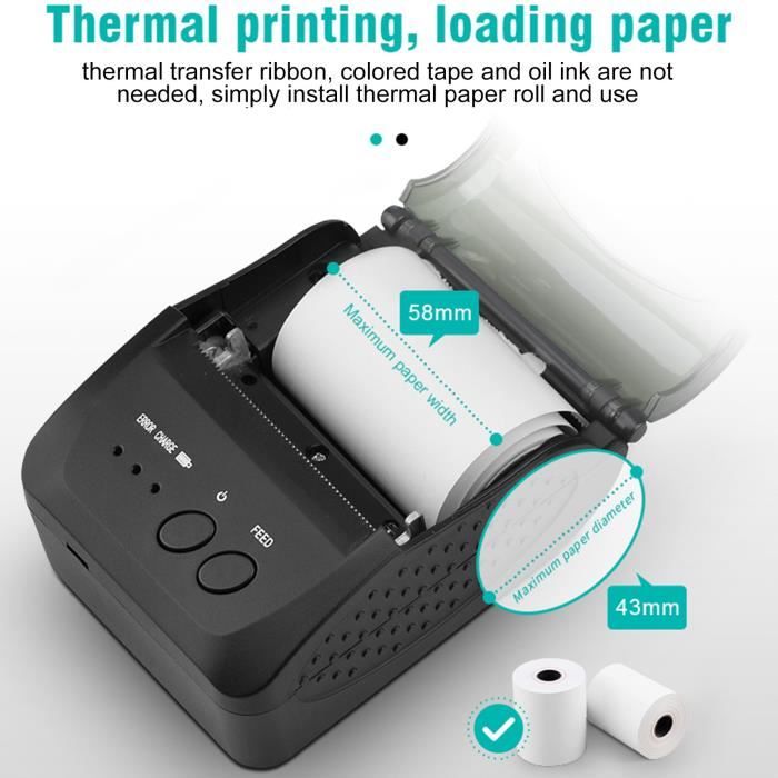 Rouleau papier imprimante thermique 58mm - Cdiscount