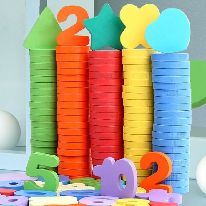 Jouet Montessori En Bois Huraoerrrr – Mathématiques, Tri Et Arithmétique – Nombres Colorés Avec Perles Et Baguettes – Apprentissage Préscolaire Dès 3 Ans