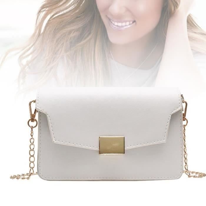 POCHETTE A MAIN Sac de soiree a la mode Boucle blanche a main a a a bandouliere pour femme a POCHETTE Cdiscount Bagagerie Maroquinerie